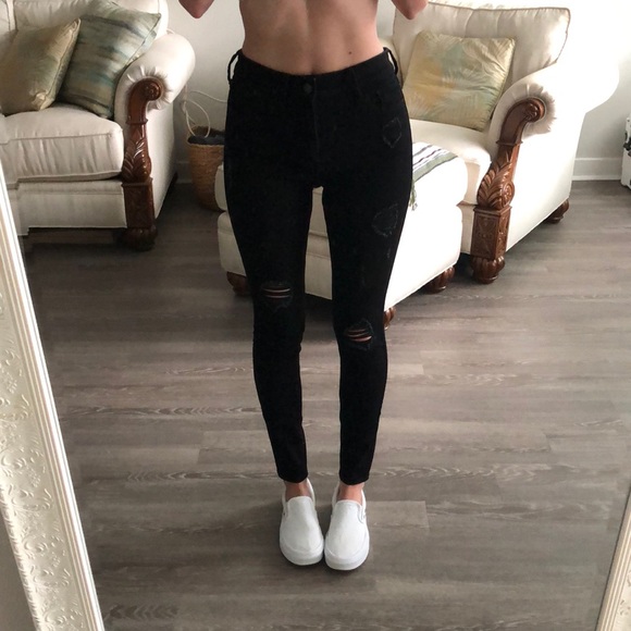 Black ripped skinny jeans - Picture 1 of 2